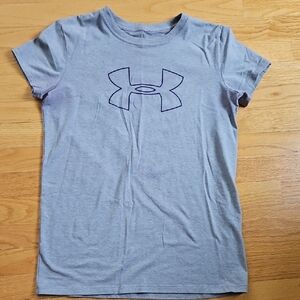 Under Armour Heather Gray Tee with Dark Purple Logo